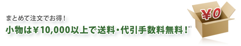 まとめて注文でお得! 小物は税込5,000円以上で送料・代引手数料無料!*1